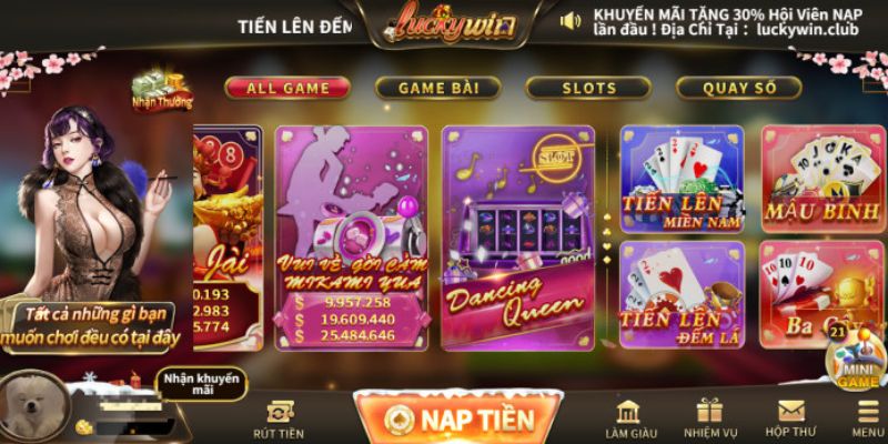 Người chơi có nhiều phương thức nạp tiền vào tài khoản tại cổng game Luckywin